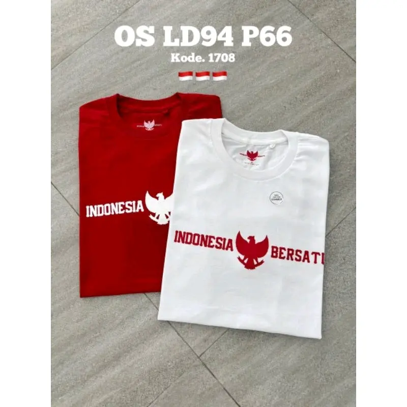 kaos lengan pendek merah putih agustusan / Tshirt cewek cowok premium 1708