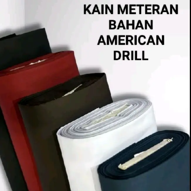 Kain seragam meteran bahan American Drill unione (harga persetengah meter)