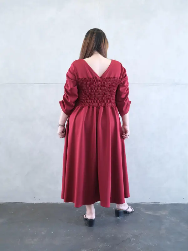 Madame Bigsize Code 1000 Dress Scuba Panjang Smoke Jumbo Plus Size Wanita 6