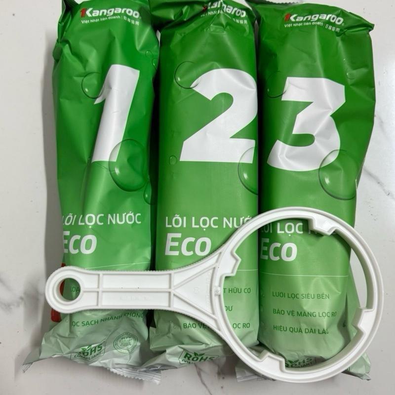 Kangaroo Bộ 1 2 3 Lọc Nước Eco Lắp Cho Máy Có Cốc Lọc 1 2 3 10inch và máy treo tuờng