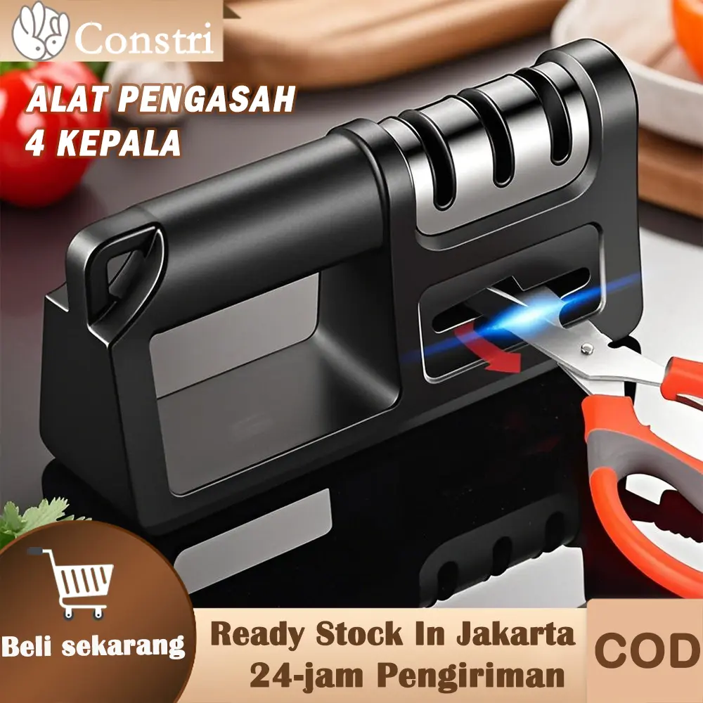 Alat Pengasah Pisau 4 Kepala Rumah Tangga Multi-fungsi Gunting Dapur Swift Sharp Knife Sharpener Profesional