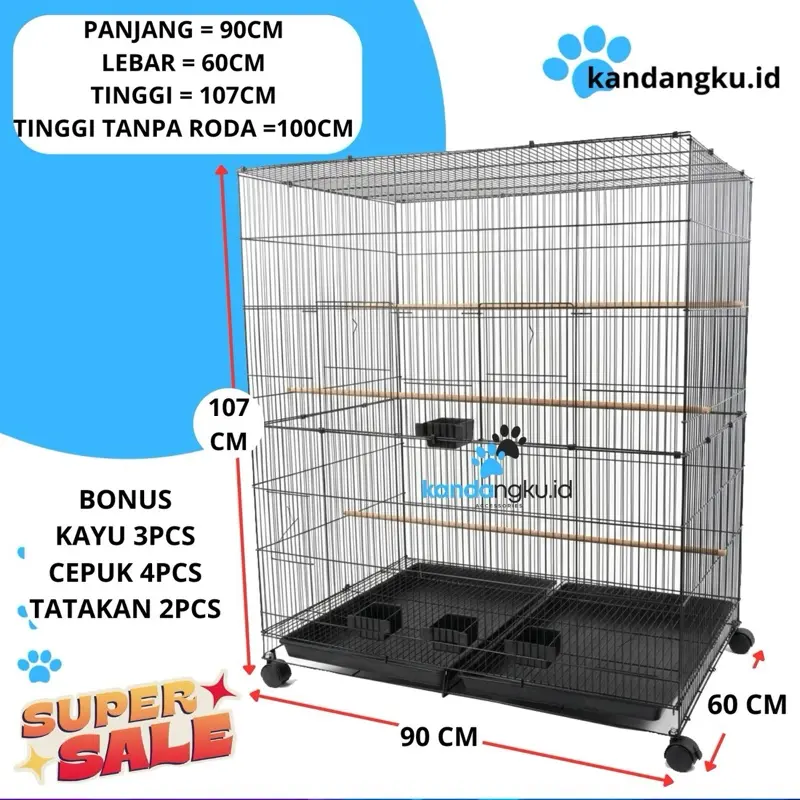 UMBARAN SANGKAR TERNAK SUPER JUMBO 90 X 60 X 100