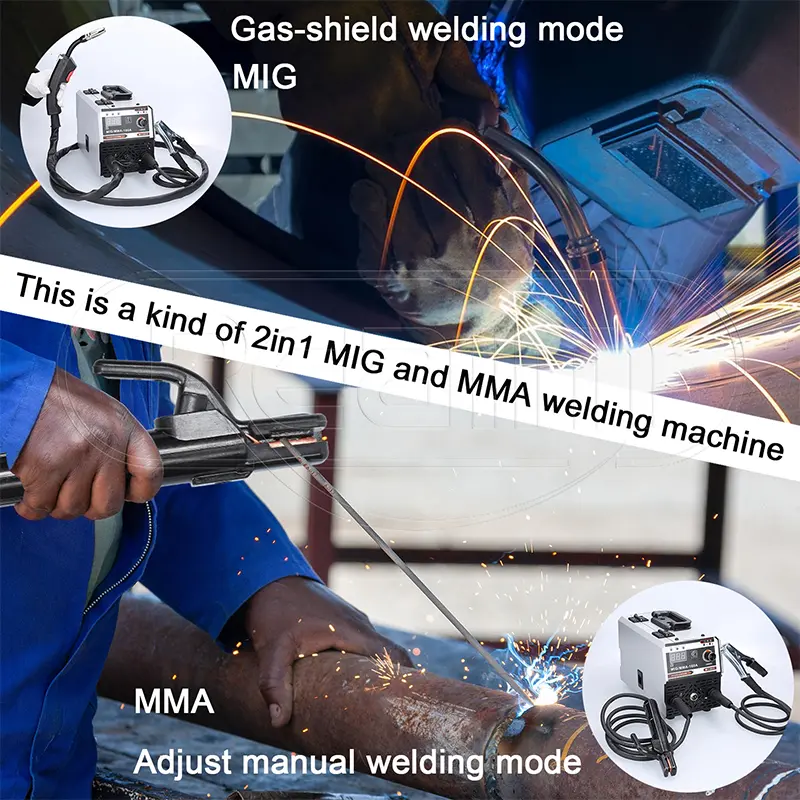 Reaim 120A Mesin Las 3 IN 1 murah Daya Rendah pengelasan Mesin las Listrik trafo las welding inverter Las Tanpa Gas Travo Inverter MIG 250 MIG 400B mesin las Bisa COD las  bakar 5