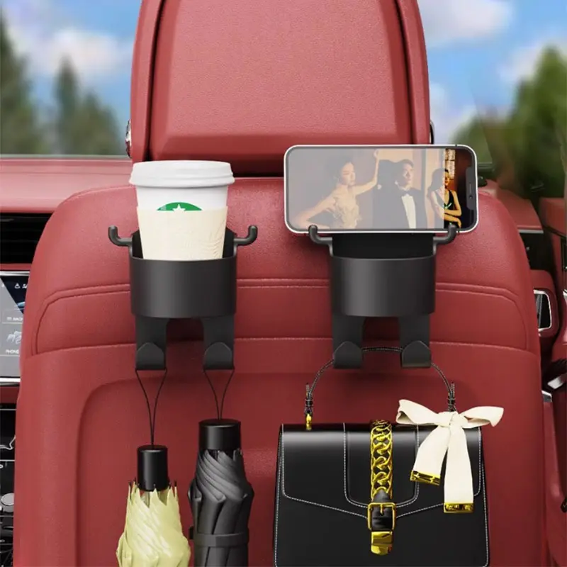 SEAMETAL Car Hook Seat Water Cup Holder Multifunctional Car Built-In Water Cup Holder Mobile Phone Holder