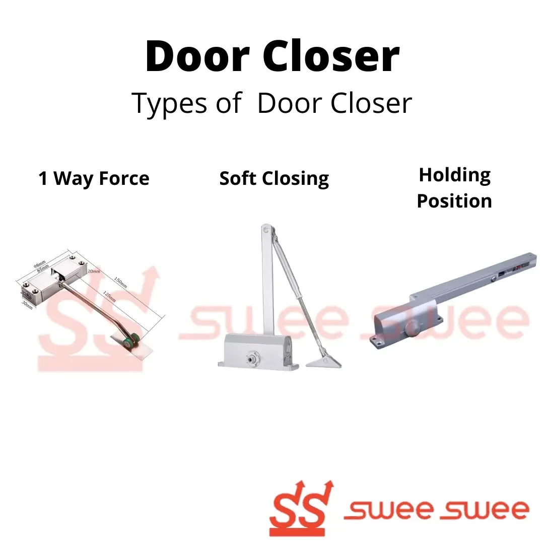 CHEAPEST & READYSTOCK. Door Closer, holding position, 90 degree opening, soft closing, spring set