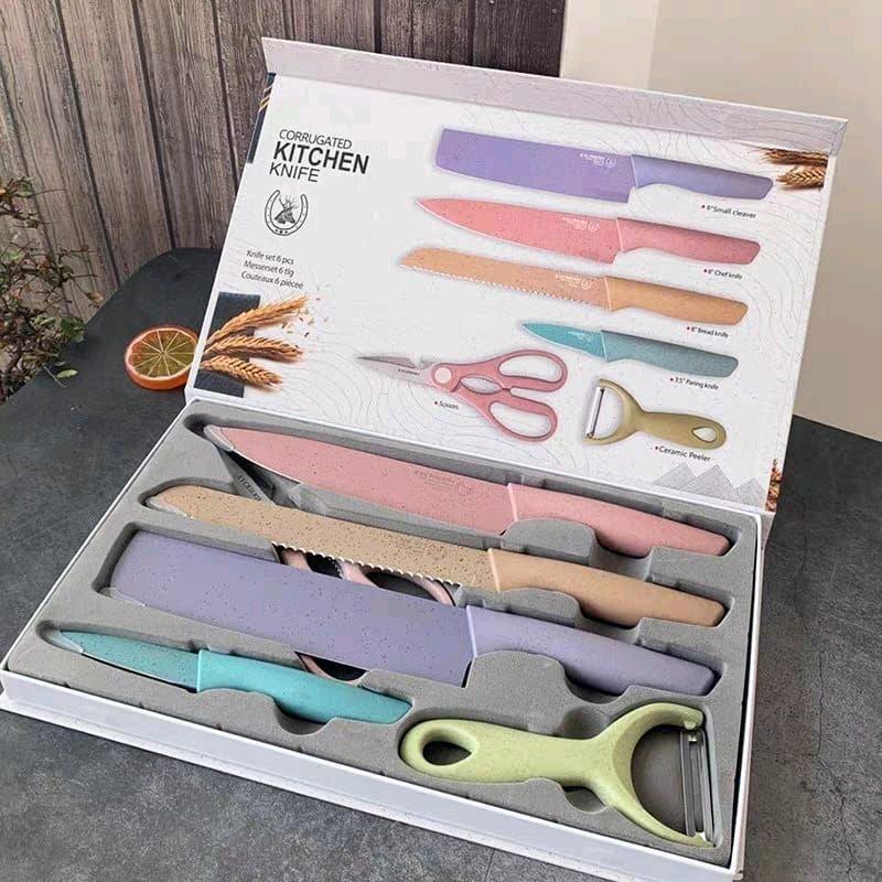 6in1 Pisau Set 6pcs KITCHEN KNIFE YUMI Pisau serbaguna pisau vishal 0