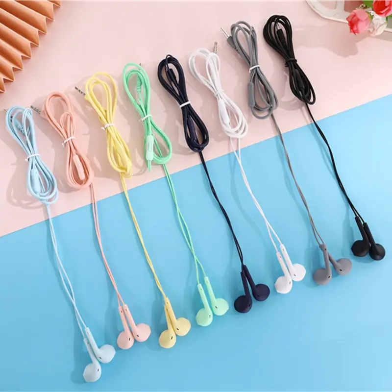 Portable Wired Headphone 3.5mm In-Ear Earphone Sport Music Earbud Handfree Wired Headset Earphones For Samsung Galaxy S24 S23 Plus Huawei Xiaomi Redmi Note 6 5 Pro Oppo Vivo POCO Phones Accessories Audio Stereo Device Microphone Multifunction Electronic