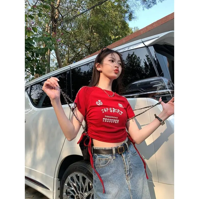 Crop Top Wanita SERUT SBORT Knit Rib (LD 88, P 40) 3