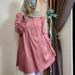 Mecca Tunik Rayon Twill Atasan Wanita Kekinian Adem Lembut Nyaman