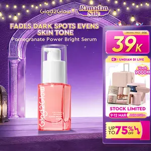 Glad2Glow Brightening Serum Pomegranate 10% Niacinamide Power Bright Serum 17ml | Pencerah Penghilang Flek Hitam Mencerahkan Facial Serum Glowing Essence Retinol Peeling serum | serum mencerahkan ampuh Skincare