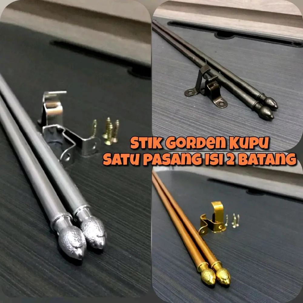 stik / batang / tongkat gorden kupu panjang Dapat disesuaikan baja handle jendela