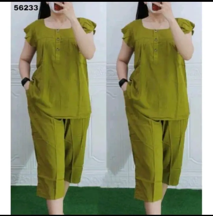 Setelan 7/8 rayon twill super adem/ One set Wanita kekinian Nyaman