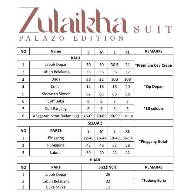 Product Introduction of Zulaikha Suit with palazzo pants & matching hijab 0