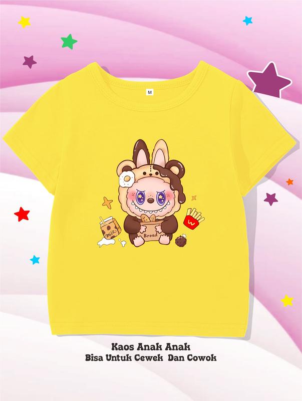 Chibi-chibi | LABUBU COKLAT | T-shirt Kids | Kaos anak cewek cowok Fashion 1