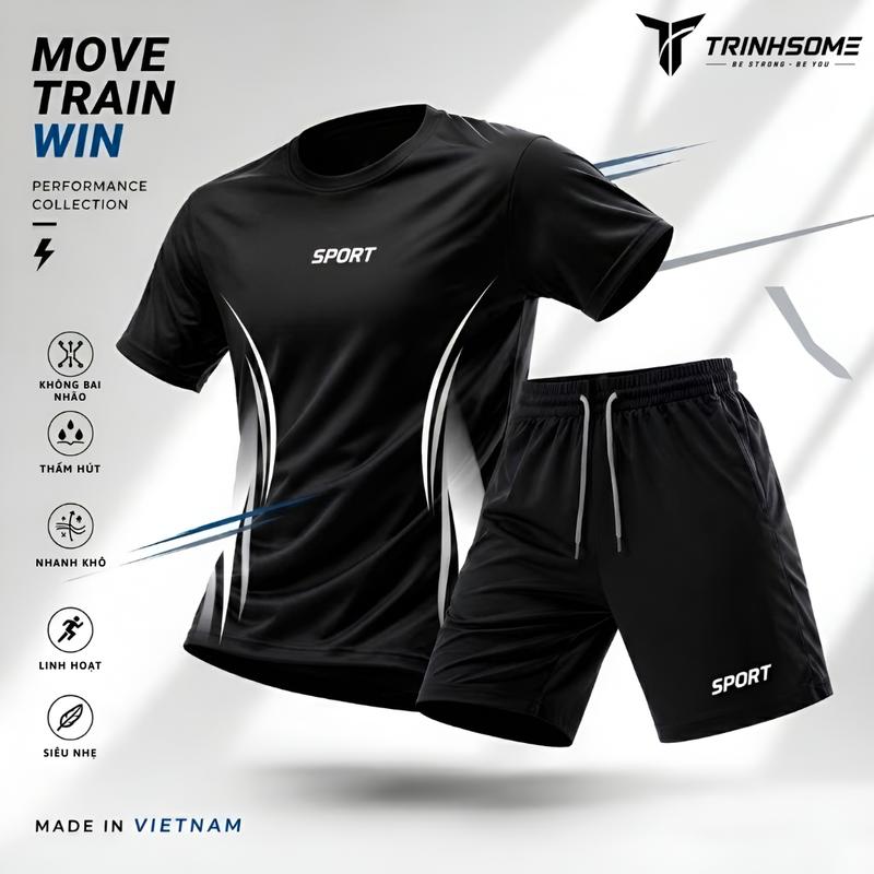 Bộ Đồ Quần Áo Thể Thao Nam Nữ, Tập Thể Dục, Top Sport Chạy Bộ, Tập Gym, Cầu Lông, Bóng Đá Không Bai Nhão, Bền, Mát Mẻ, Co Dãn. Mã: TM.04