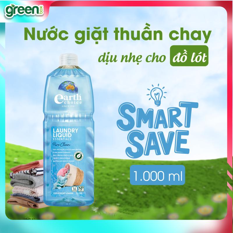  Nước giặt thuần chay nước giặt đồ lót dịu nhẹ làm sạch vết bẩn trên đồ lót quần áo  và nước xả vải thuần chay giữ sợi vải mềm mại không làm bạc màu vải Earth Choice Úc chai x 1000ml 