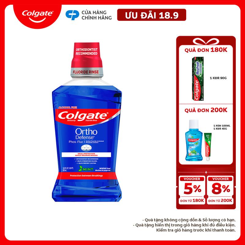 Nước súc miệng Colgate Ortho với công thức chuyên biệt cho người niềng răng…