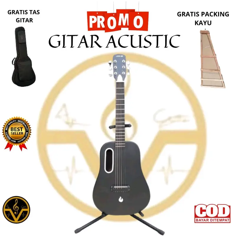 Gitar Akustik Lava Me 3/4 Gratis Tas Pick Dan kunci L 4