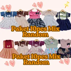 Paket MURAH 10 pcs Pakaian Anak Perempuan Dress 0-15 bulanan 1 Tahun MIX MODEL RANDOM