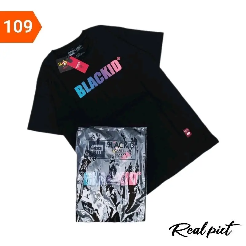 Baju Kaos Cowok Distro Keren Kaos Motif Pria Dewasa Tshirt Pria Distro BLACK ID ni Combed 4