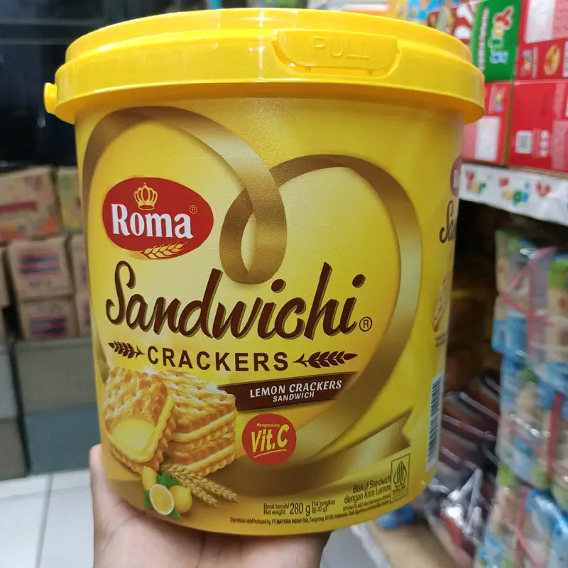 ROMA sandwich lemon timba.Roma Kelapa Kaleng Berhadiah - Kue Lebaran 345gr - Makanan, Bawang, Kering, Snack, Nastar, Pedas, Cemilan parcelle baranidul 5