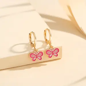 LM535 Fashion Kupu-kupu Anting Anak Titanium Perhiasan Imitasi Anting Costume Kids