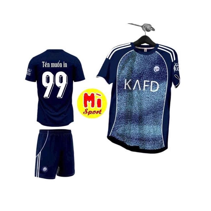 Alnass Xanh 2025 - Bộ Quần Áo Thể Thao  Alnass xanh vải thun lạnh, logo thêu [2024] - Có in Tên + Số theo yêu cầu Sport Top Nam