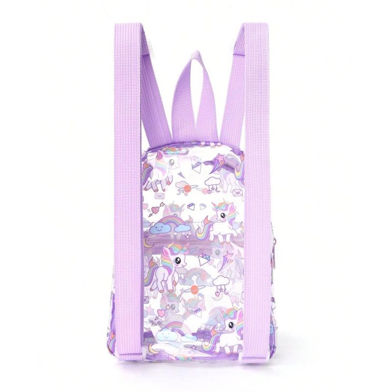 Tas Anak Perempuan Mika Unicorn Rainbow PVC Anti Air Backpack Fashion Ransel 4