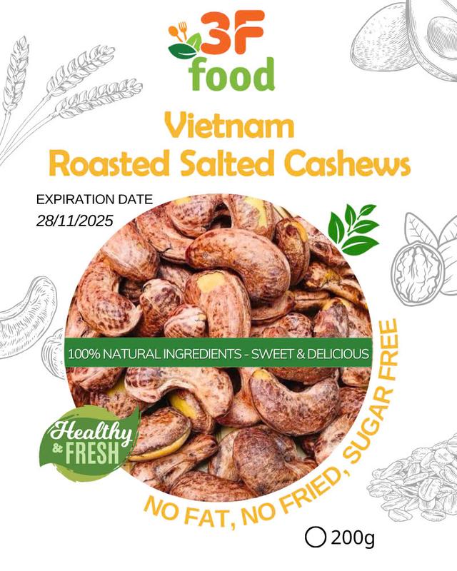 Vietnam Roasted Salted Cashews with Salt - Premium Snack, Crunchy ...