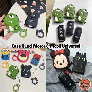 Silikon Gantungan Kunci Mobil Motor/ Cover Kunci Remote Mobil Motor Case Casing Kunci Model Lucu Motif Kartun / Sarung Kunci Karakter