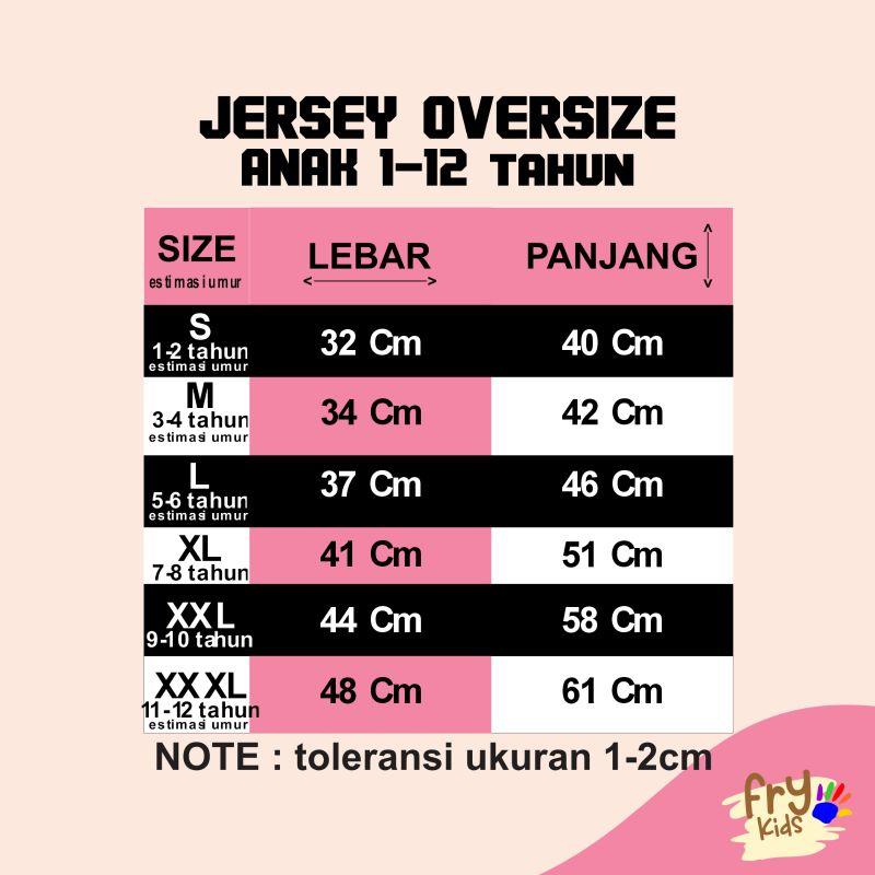 Product Introduction of FRY jersey oversize anak / kaos jersey 1-12 tahun/ jersey street wear / jersey rugby / jersey hockey Fashion Baju Outdoor Sport Olahraga 0