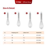 Gambar Cypruz Baking Tools Kocokan Telur Stainless - 30 CM dari Cypruz Kitchenware Kota Administrasi Jakarta Utara 5 Tokopedia