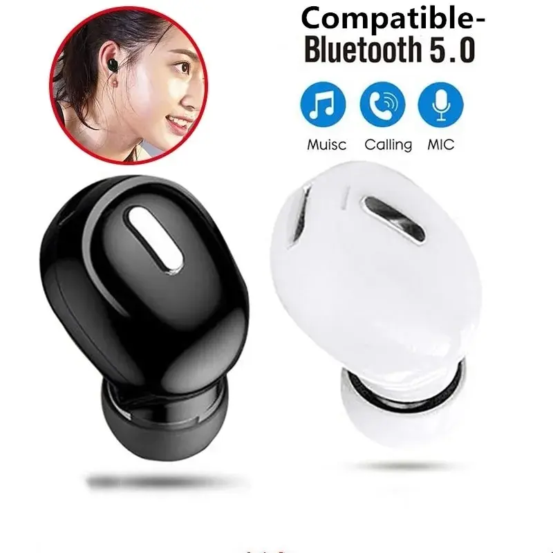 ROR Store - Tai nghe không dây mini Bluetooth-compatible 5.0, tai nghe thể thao âm thanh nổi TWS , tai nghe nhét trong tai cho X9, tai nghe thể thao có sạc Nghe Nhạc Nhét Tai Earphone