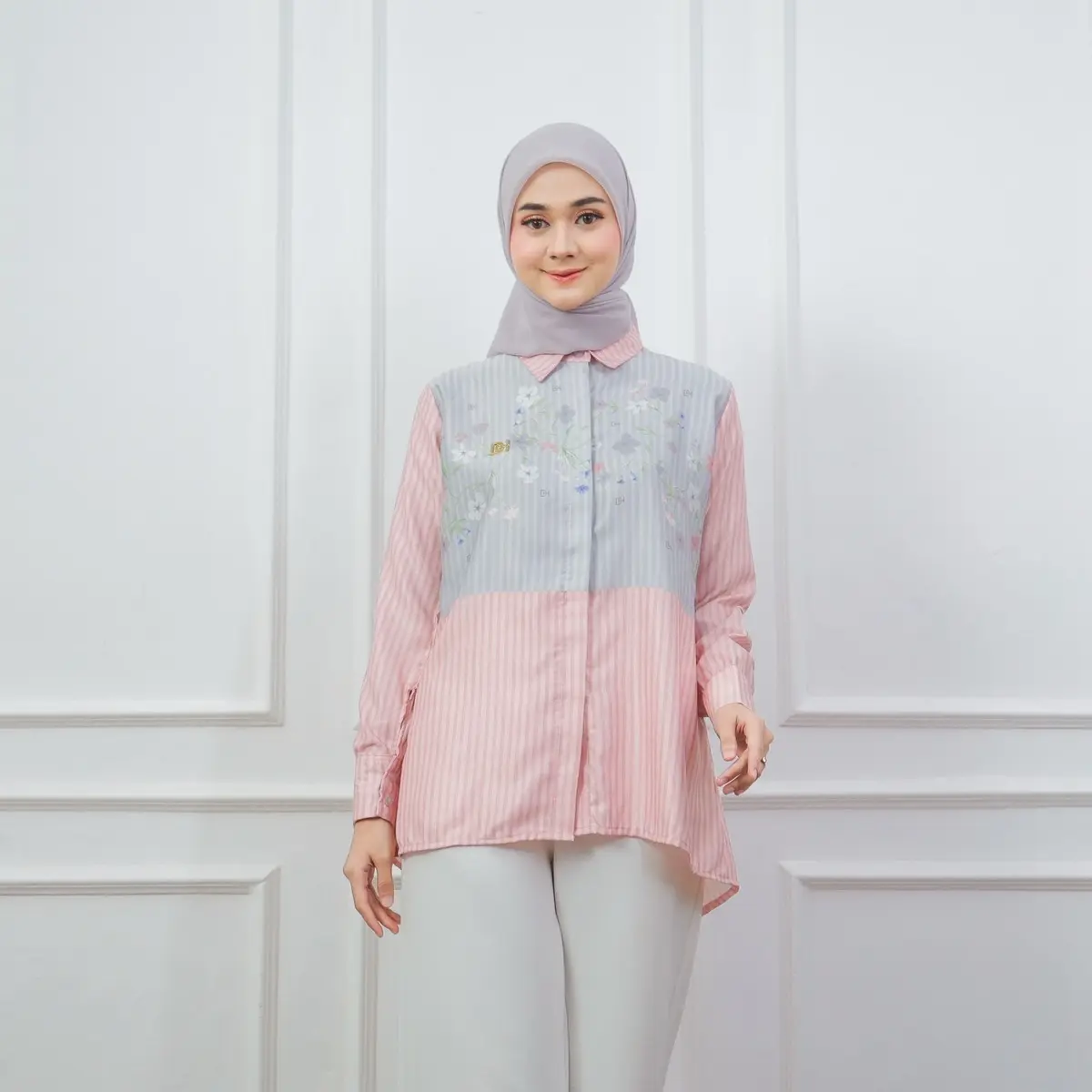 Kalulah shirt ,dhiya.nh , kemeja premium motif ,atasan kemeja printed
