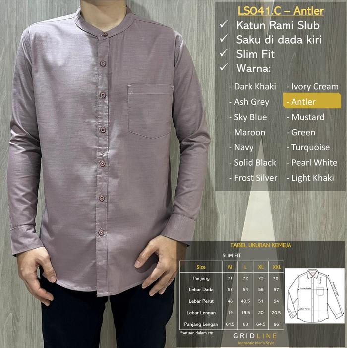 Jual [GRIDLINE - LS041 Koko Rami Series Part1 ] Kemeja Pria Lengan ...