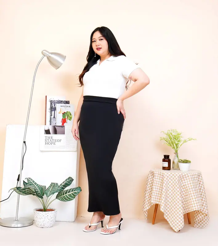 HYGET ROK SPAN PANJANG SCUBA SIZE JUMBO | Rok Kerja Formal | Rok Basic 1