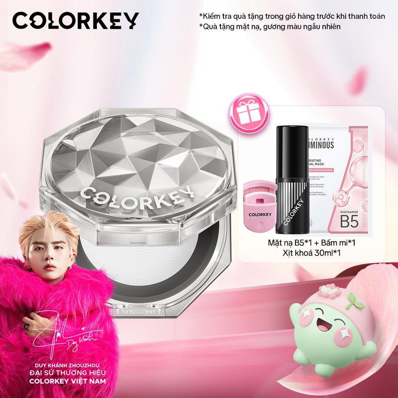   EX-TUN PHẠM  Phấn Phủ Dạng Bột COLORKEY Siêu Mịn Giúp Lớp Trang Điểm Tự Nhiên 8g 