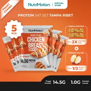(KOL) Nutrimotion - Chicken Breast - Dada Ayam Siap Makan Tinggi Protein - Cemilan Sehat yang Rendah Lemak - (5pcs)