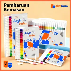 Hightune Acrylic Marker Set Spidol Akrilik DIY Painting Spidol   - 12/24/36/48/60/80 Warna - Alat Tulis