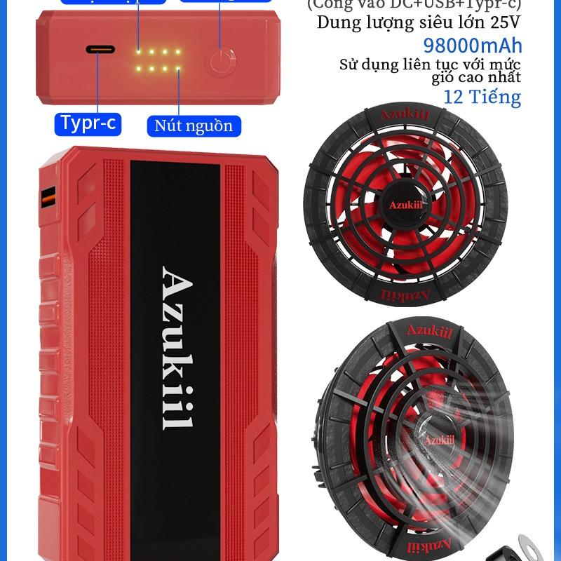 Bộ phụ kiện, Pin điều hòa không khí, quạt áo sơ mi, Pin 98.000mAh, Pin cho quạt 30V, AZUKIIL - 2553 8
