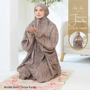 Mukenah Dewasa Terusan Bahan Rayon Bali Motif JUWITA Ukuran Jumbo Panjang By Ratu Anjani Muslim Katun