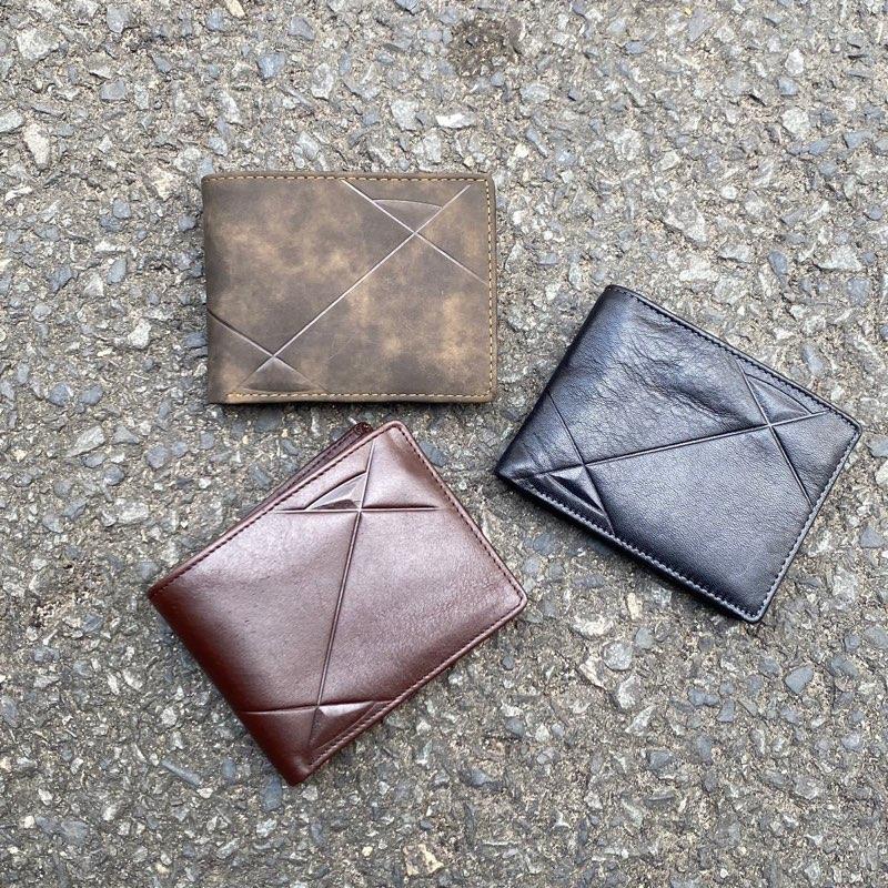 Ví da bò nappa in 3D Ngăn Ẩn,11 ngăn đựng thẻ và giấy tờ cũ . Bóp nam da bò đứng và Ngang