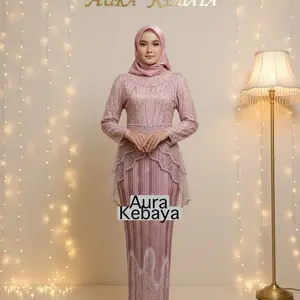 Aura Kebaya Cantik Kebaya Kekinian Modern Mewah Bahan Tulle Payet Piring Full Furing Cocok untuk Wisuda Pesta Lamaran