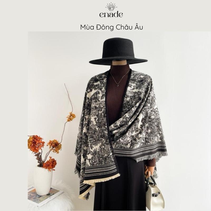  Khăn Choàng Dạ Ép Vuông 2 Mặt Giữ Ấm 130x130 Cổ Điển Thanh Lịch Sang Trọng Phù Hợp Nhiều Dịp Sử Dụng Đa Dạng 