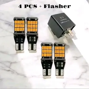 PAKET LAMPU SEN SEIN DAJJAL DIAM 45LED KUNING PLUS FLASHER SEIN KEDIP SETELAN PNP Car Motorcycle