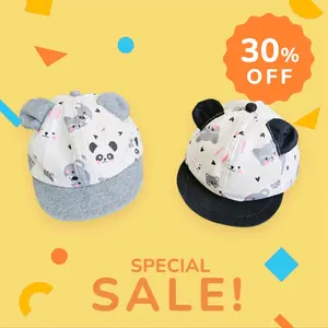 Topi Anak Bayi Motif Lucu Untuk Anak Usia 3 Bulan sampe 2 Tahun Fashion Hitam Aksesoris