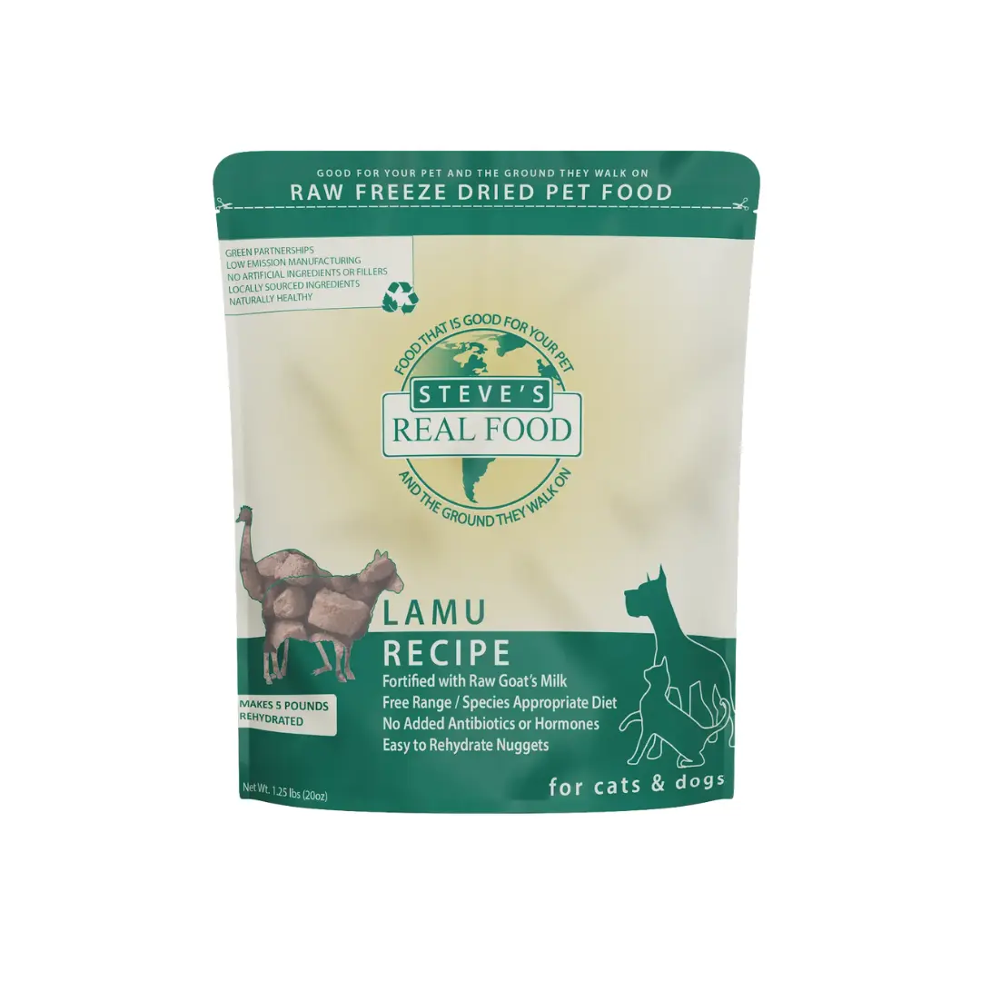 Steve's Real Food Lamu Recipe Freeze Dried Raw for Dogs and Cats 20oz