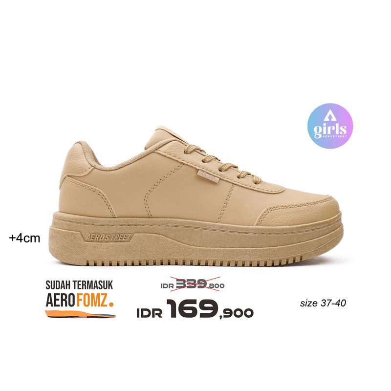 Aerostreet 37-40 Leona One Tone Mocca Muda Mocca Mocca - Sepatu Sneakers Casual Sport Pria Wanita Aero Street 1