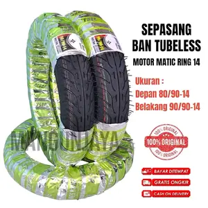 Sepasang [ 1Set ] Ban Luar Tubeless Motor Matic 80/90 & 90/90 Ring 14 Motif Federal - Vario Beat Mio