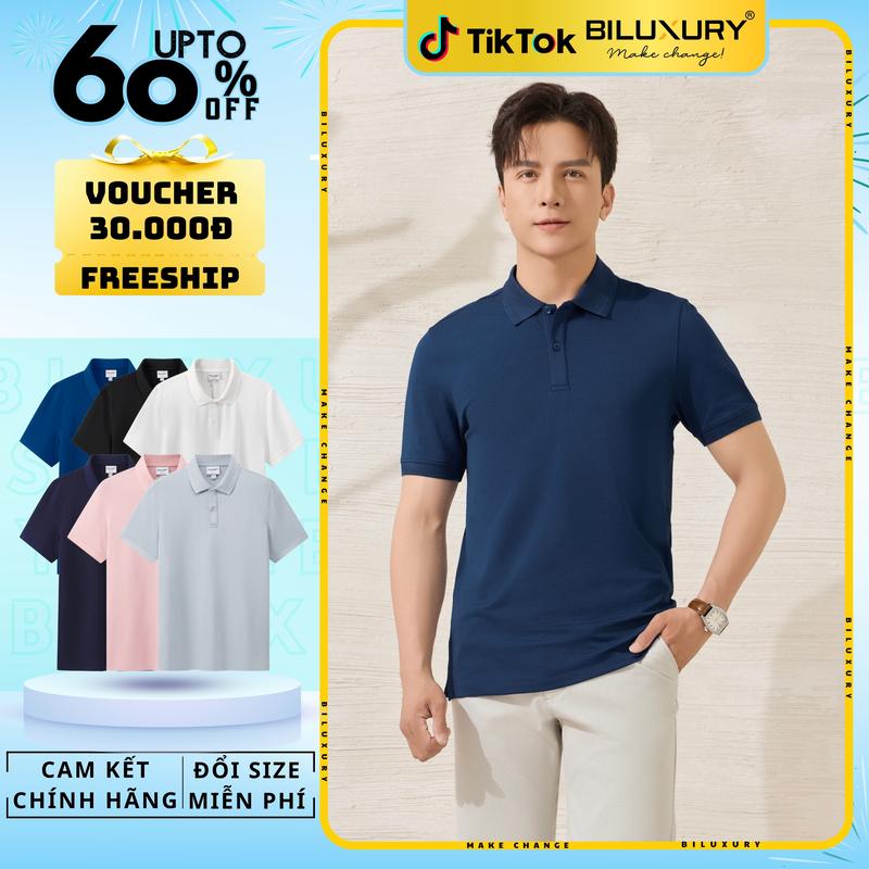 [HÀNG MỚI 2025] Áo Polo Biluxury Cao Cấp 9APCB542 Trơn Thiết kế tinh tế form ôm vừa người tôn dáng trẻ trung Nam Ngắn Tay Menswear Shirt Có Cổ